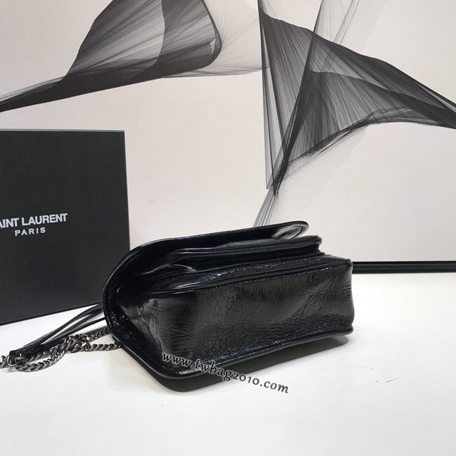YSL专柜款女包 聖羅蘭經典款Niki油蠟抓皺牛皮小號郵差包 YSL肩背斜挎包 533037  jjh1187